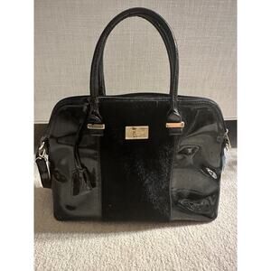 DAVID JONES PARIS Handbag Tote Gray Faux Leather Purse Zipper Bag With Handles